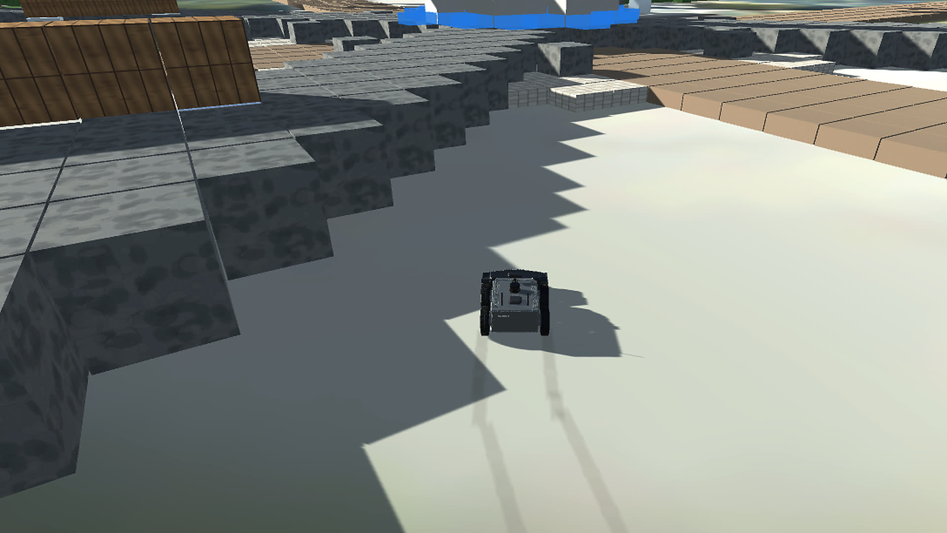 CCBOT driving through a built neighborhood world